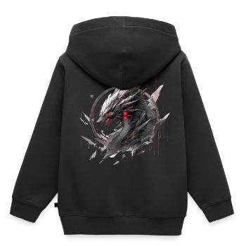 Mecha Tier Tiger Wolf Fuchs Pferd Cyborg - Kinder Premium Organic Hoodie - Schwarz - Hinten - AI Model Kid Male (0cm)