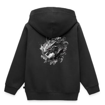 Mecha Tier Tiger Wolf Fuchs Pferd Cyborg - Kinder Premium Organic Hoodie - Schwarz - Hinten - AI Model Kid Male (0cm)