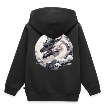 Mecha Tier Tiger Wolf Fuchs Pferd Cyborg - Kinder Premium Organic Hoodie - Schwarz - Hinten - AI Model Kid Male (0cm)