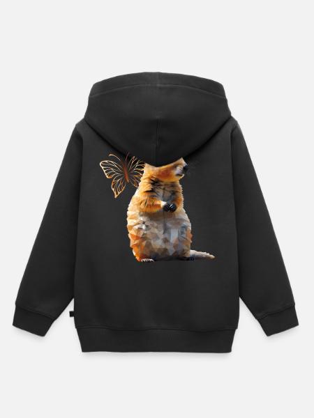 Quokka - Kinder Premium Organic Hoodie - Schwarz