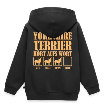 Yorkshire Terrier Yorkshire Terrier Yorkshire Terr - Kinder Premium Organic Hoodie - Schwarz - Hinten - AI Model Kid Male (0cm)