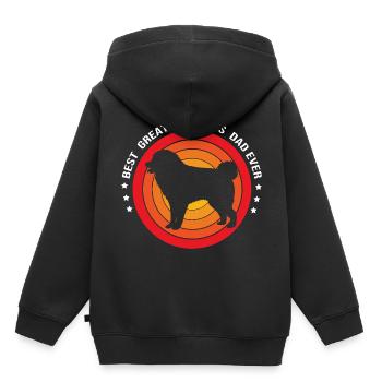 Chien des Pyrénées - Sweat Premium à capuche enfant bio - noir - Dos - AI Model Kid Male (0cm)