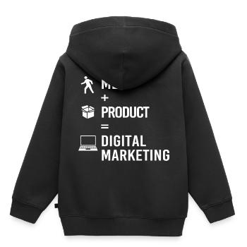 Responsable Marketing - Sweat Premium à capuche enfant bio - noir - Dos - AI Model Kid Male (0cm)