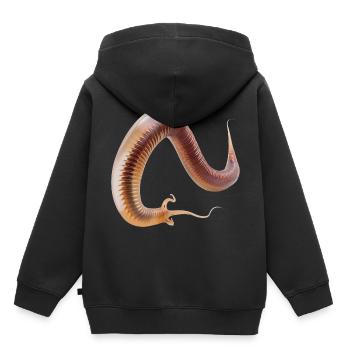 Wurm - Kinder Premium Organic Hoodie - Schwarz - Hinten - AI Model Kid Male (0cm)