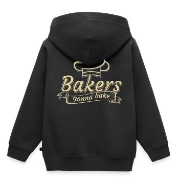 Baker qui dit jeu de mots travail boulot cadeau hobby - Sweat Premium à capuche enfant bio - noir - Dos - AI Model Kid Male (0cm)