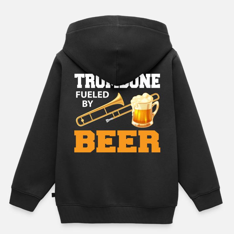 Trombone trombone trombone trombone don trombones - Sweat Premium à capuche enfant bio - noir
