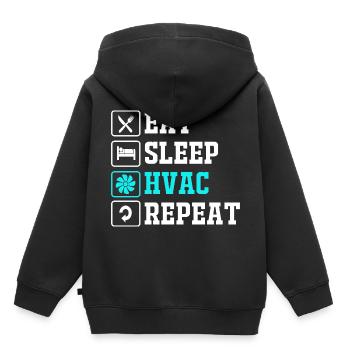 Technicien Technicien en climatisation Technicien en réfrigération Chauffage - Sweat Premium à capuche enfant bio - noir - Dos - AI Model Kid Male (0cm)