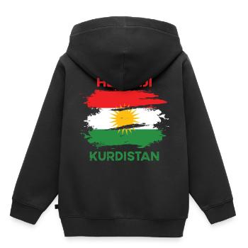 Kurdistan - Kinder Premium Organic Hoodie - Schwarz - Hinten - AI Model Kid Male (0cm)