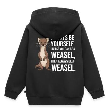 Wiesel - Kinder Premium Organic Hoodie - Schwarz - Hinten - AI Model Kid Male (0cm)
