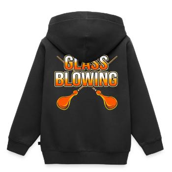 Verre soufflé - Sweat Premium à capuche enfant bio - noir - Dos - AI Model Kid Male (0cm)