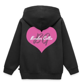 Border Collie - Kinder Premium Organic Hoodie - Schwarz - Hinten - AI Model Kid Male (0cm)