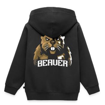 Biber - Kinder Premium Organic Hoodie - Schwarz - Hinten - AI Model Kid Male (0cm)