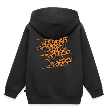 Léopard - Sweat Premium à capuche enfant bio - noir - Dos - AI Model Kid Male (0cm)