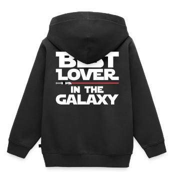 best lover in the galaxy - Kids Premium Organic Hoodie - black - Back - AI Model Kid Male (0cm)