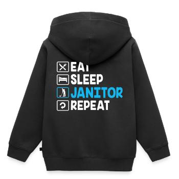 Hausmeister - Kinder Premium Organic Hoodie - Schwarz - Hinten - AI Model Kid Male (0cm)