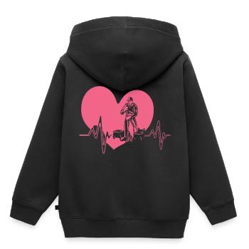 Fréquence cardiaque du soignant - Sweat Premium à capuche enfant bio - noir - Dos - AI Model Kid Male (0cm)