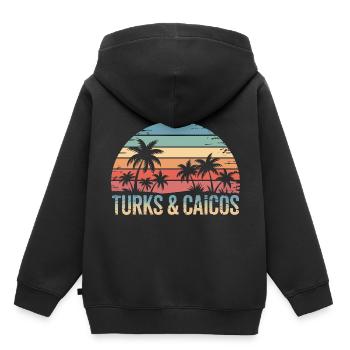 Turks- und Caicosinseln - Kinder Premium Organic Hoodie - Schwarz - Hinten - AI Model Kid Male (0cm)