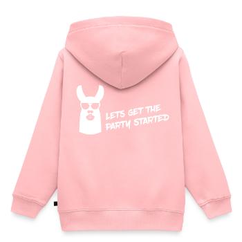 Lama - Lets Get The Party Started - Sweat Premium à capuche enfant bio - rose - Dos - AI Model Kid Female (0cm)
