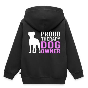 Thérapeute Thérapie canine Thérapie canine Dresseur de chiens - Sweat Premium à capuche enfant bio - noir - Dos - AI Model Kid Male (0cm)