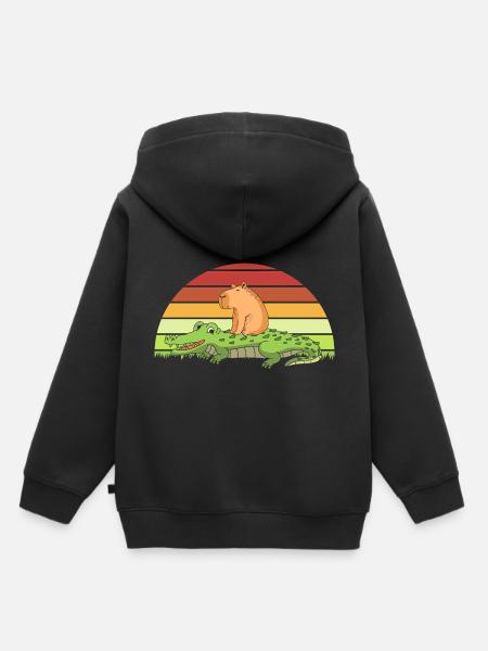 Capibara Capybara - Kinder Premium Organic Hoodie - Schwarz