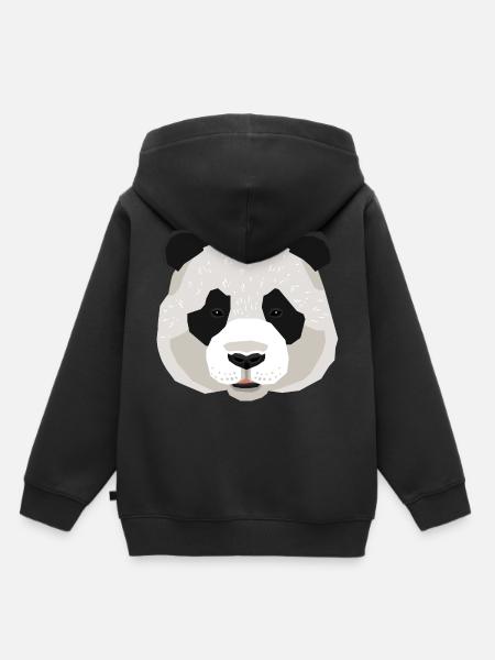 Panda panda bear - Kids Premium Organic Hoodie - black