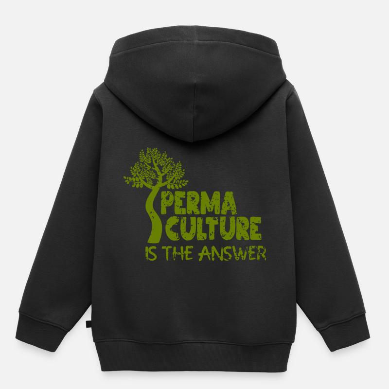 La permaculture est la réponse - Sweat Premium à capuche enfant bio - noir