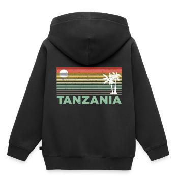 Tanzanie Tanzanie Cadeau pour les Tanzaniens Tanzanie - Sweat Premium à capuche enfant bio - noir - Dos - AI Model Kid Male (0cm)
