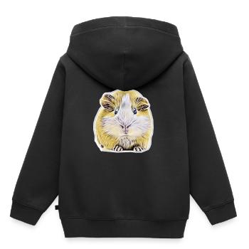 Cochon d'Inde - Sweat Premium à capuche enfant bio - noir - Dos - AI Model Kid Male (0cm)
