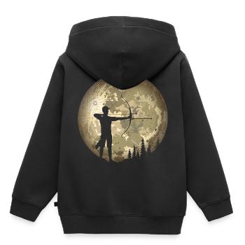 Bogenschießen - Kinder Premium Organic Hoodie - Schwarz - Hinten - AI Model Kid Male (0cm)