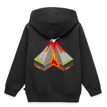 Vulkan - Kinder Premium Organic Hoodie - Schwarz - Hinten - AI Model Kid Male (0cm)