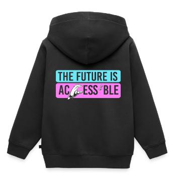 Blindenschrift Braille Blind - Kinder Premium Organic Hoodie - Schwarz - Hinten - AI Model Kid Male (0cm)