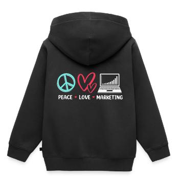 Responsable Marketing - Sweat Premium à capuche enfant bio - noir - Dos - AI Model Kid Male (0cm)