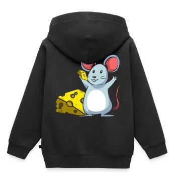 Käse - Kinder Premium Organic Hoodie - Schwarz - Hinten - AI Model Kid Male (0cm)
