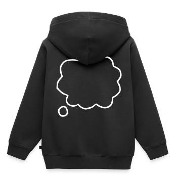 Emoji Denkblase Skizze weiß - Kinder Premium Organic Hoodie - Schwarz - Hinten - AI Model Kid Male (0cm)