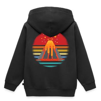 Vulkan - Kinder Premium Organic Hoodie - Schwarz - Hinten - AI Model Kid Male (0cm)
