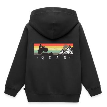 Quad - Sweat Premium à capuche enfant bio - noir - Dos - AI Model Kid Male (0cm)