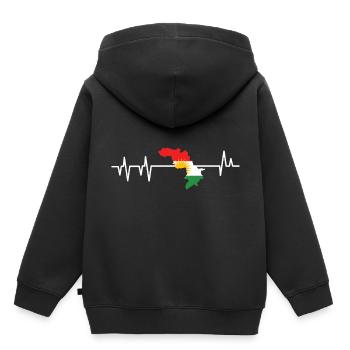 Kurdistan - Sweat Premium à capuche enfant bio - noir - Dos - AI Model Kid Male (0cm)