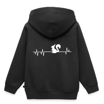 Écureuil écureuil écureuil-amant-S - Sweat Premium à capuche enfant bio - noir - Dos - AI Model Kid Male (0cm)