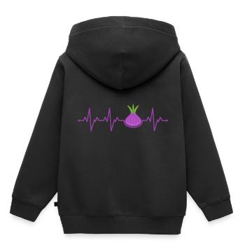 Oignon - Sweat Premium à capuche enfant bio - noir - Dos - AI Model Kid Male (0cm)