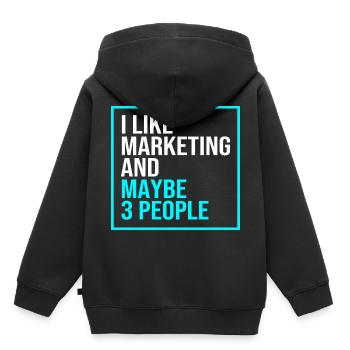 Responsable Marketing - Sweat Premium à capuche enfant bio - noir - Dos - AI Model Kid Male (0cm)