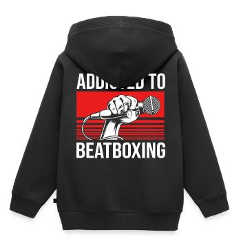 Beatbox - Kinder Premium Organic Hoodie - Schwarz - Hinten - AI Model Kid Male (0cm)