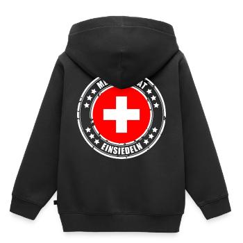 MA VILLE NATALE EINSIEDELN - Sweat Premium à capuche enfant bio - noir - Dos - AI Model Kid Male (0cm)