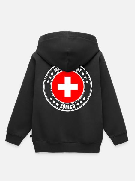 MEINE HEIMAT ZÜRICH - Kinder Premium Organic Hoodie - Schwarz