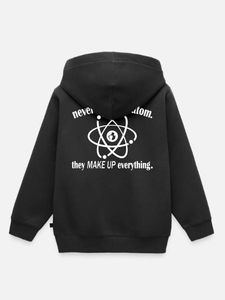 Never Trust An Atom - Kinder Premium Organic Hoodie - Schwarz