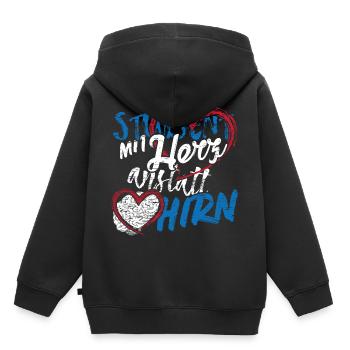 Étudiant avec le cœur au lieu du cerveau - Sweat Premium à capuche enfant bio - noir - Dos - AI Model Kid Male (0cm)