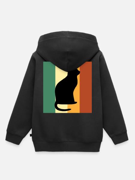 Katze Haustier - Kinder Premium Organic Hoodie - Schwarz