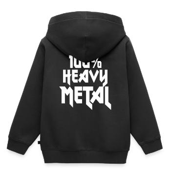 100 Heavy Metal Hard Rock - Kinder Premium Organic Hoodie - Schwarz - Hinten - AI Model Kid Male (0cm)