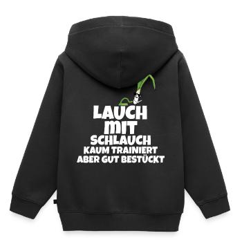 Lauch mit Schlauch Party Pumpen Fitness - Kinder Premium Organic Hoodie - Schwarz - Hinten - AI Model Kid Male (0cm)