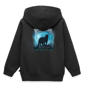Wild and free panther - Kinder Premium Organic Hoodie - Schwarz - Hinten - AI Model Kid Male (0cm)