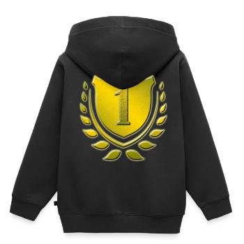 1 year old, 1st birthday, 1st place, winner - Kids Premium Organic Hoodie - black - Back - AI Model Kid Male (0cm)